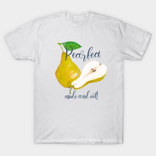 Yellow Watercolor Pears with Lettering T-Shirt